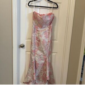 Lovers + Friends Pink and White Floral Maxi Dress